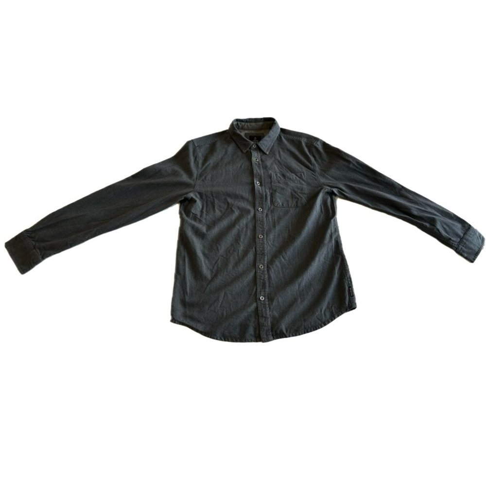 Prana Gray Flannel Button-Up Shirt